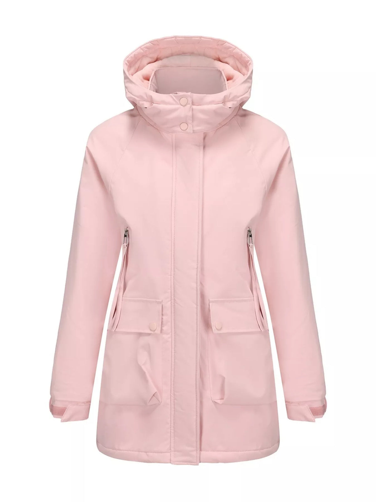 Full Size Zip Up Hooded Parka Outerwear Plus (29)
