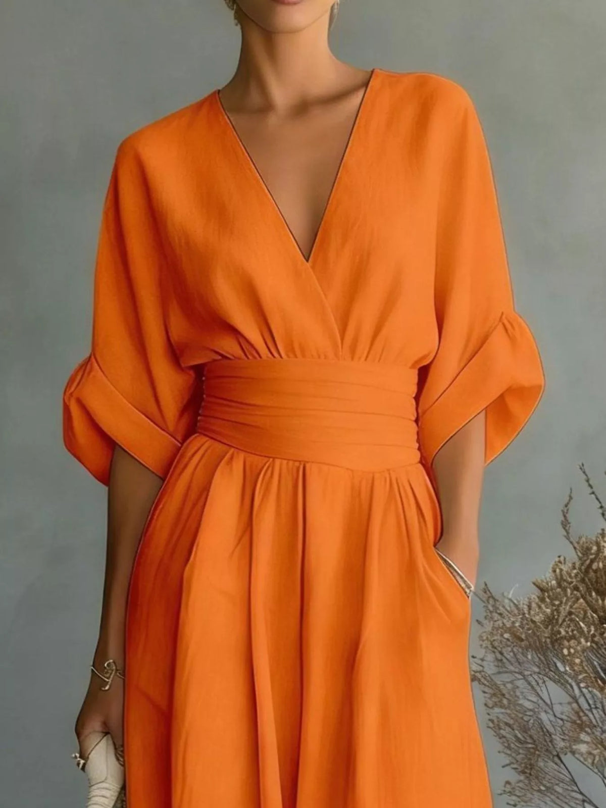 Full Size Half Sleeve Wide-leg Jumpsuit Plus (20)