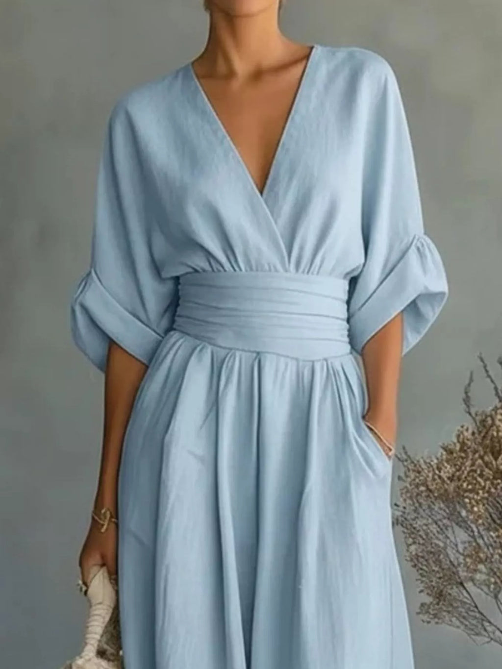 Full Size Half Sleeve Wide Leg Jumpsuit Plus (2)