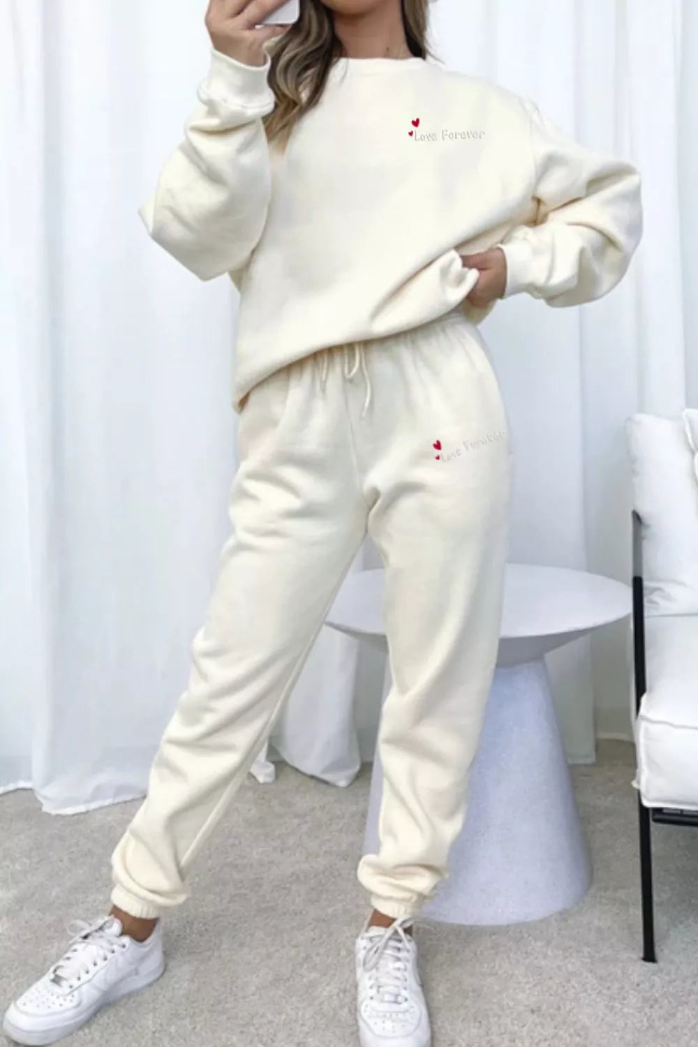 Round Neck Sweatshirt Joggers Set (21)