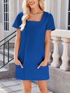 Square Neck Short Sleeve Mini Tee Dress (8)