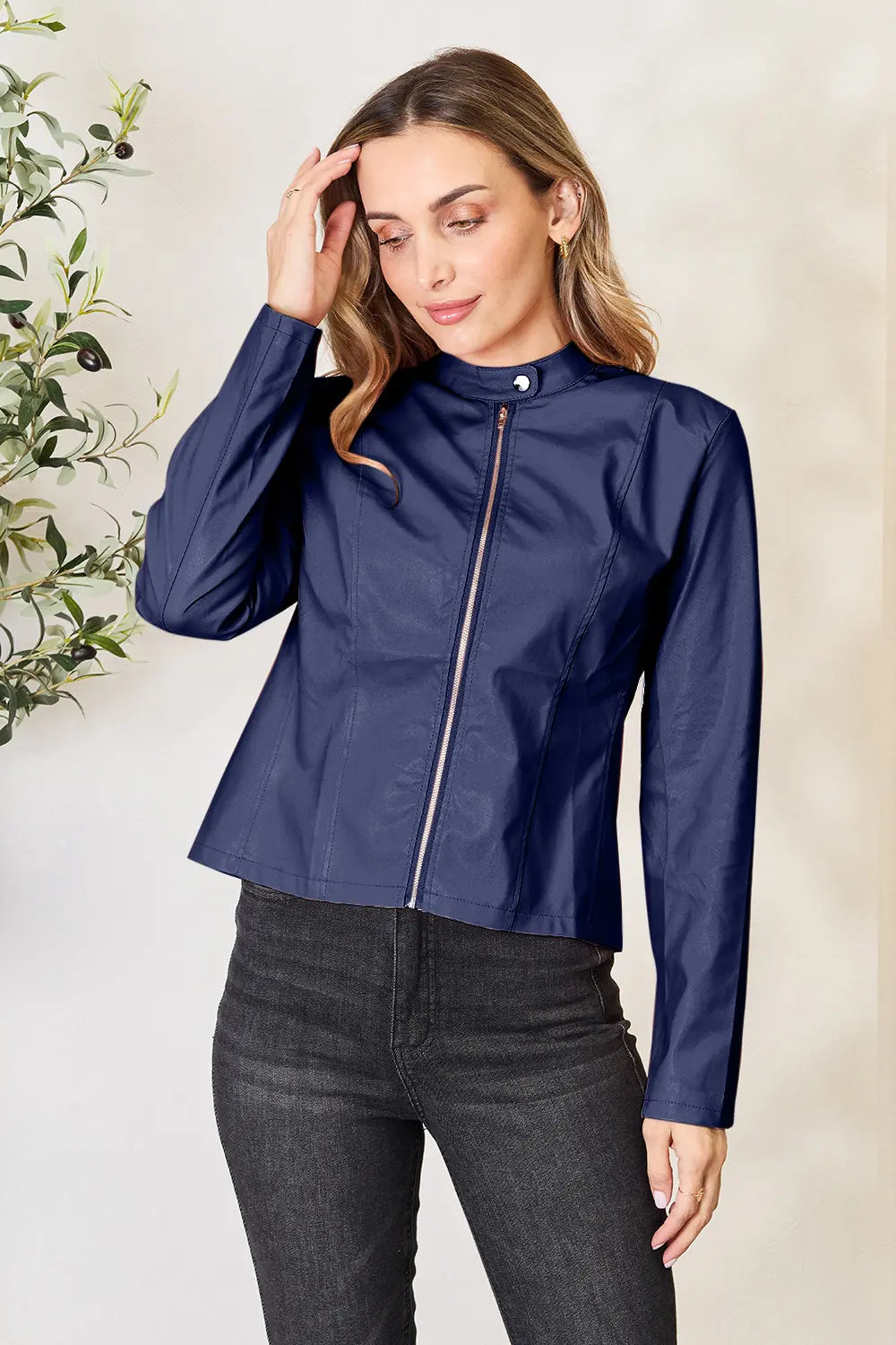 Mock Neck Zip Up Jacket (19)