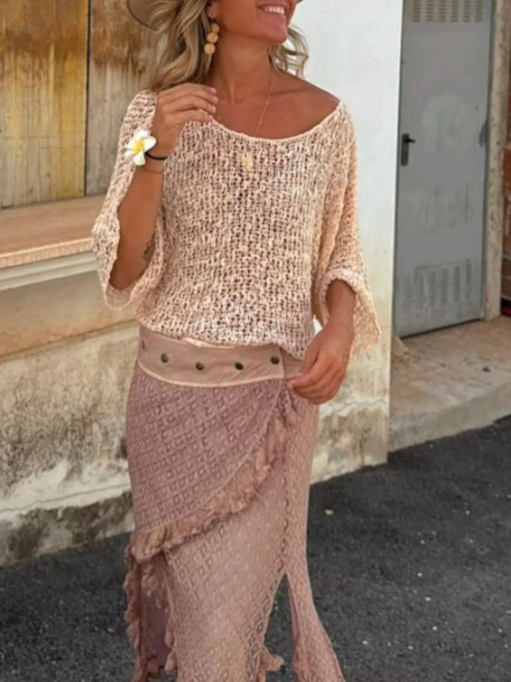 Crochet Boat Neck Knit Cover Up (3)