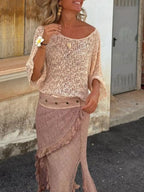 Crochet Boat Neck Knit Cover Up (3)