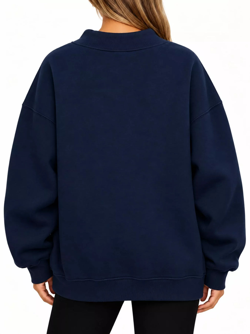 Oversized Mock Neck Long Sleeve Sweatshirt (51)
