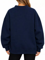 Oversized Mock Neck Long Sleeve Sweatshirt (51)