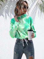 Tie-dye Quarter Zip Dropped Shoulder Sweatshirt (10)