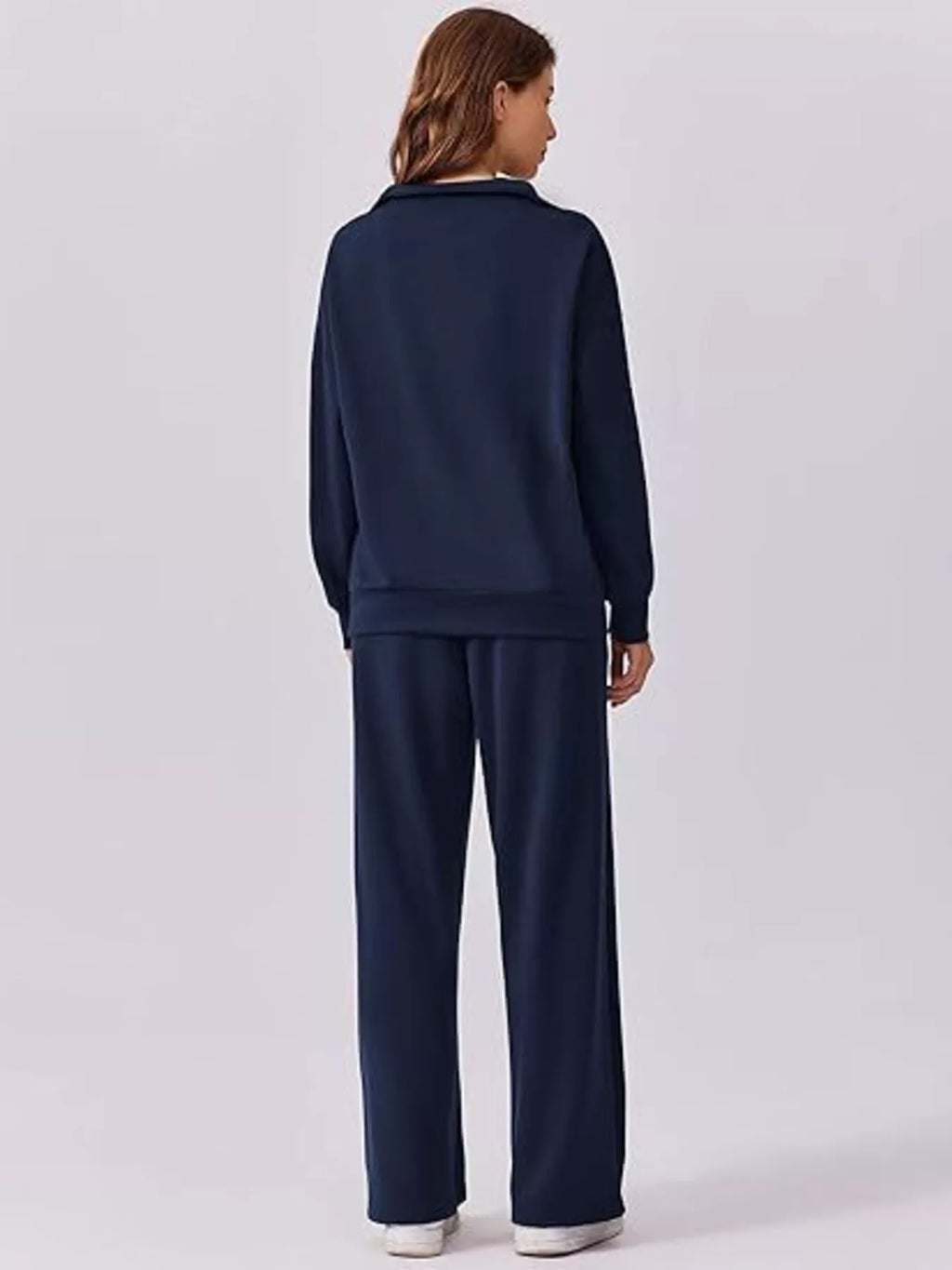 Relaxed Fit Quarter-zip Top Pants Set (17)