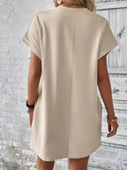 Pocketed Round Neck Short Sleeve Dress (18)