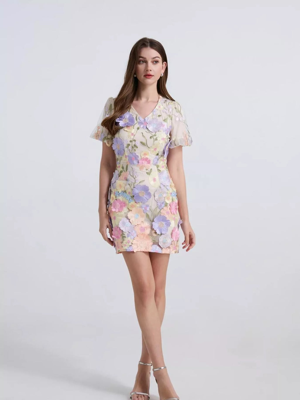 Floral Puff Sleeve Mini Dress (21)