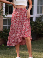 Floral Midi Ruffle Skirt variant CJWS319296501AZ|CJWS319296502BY|CJWS319296503CX|CJWS319296504DW