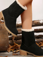 Thermal Fuzzy Block Heel Boots (14)