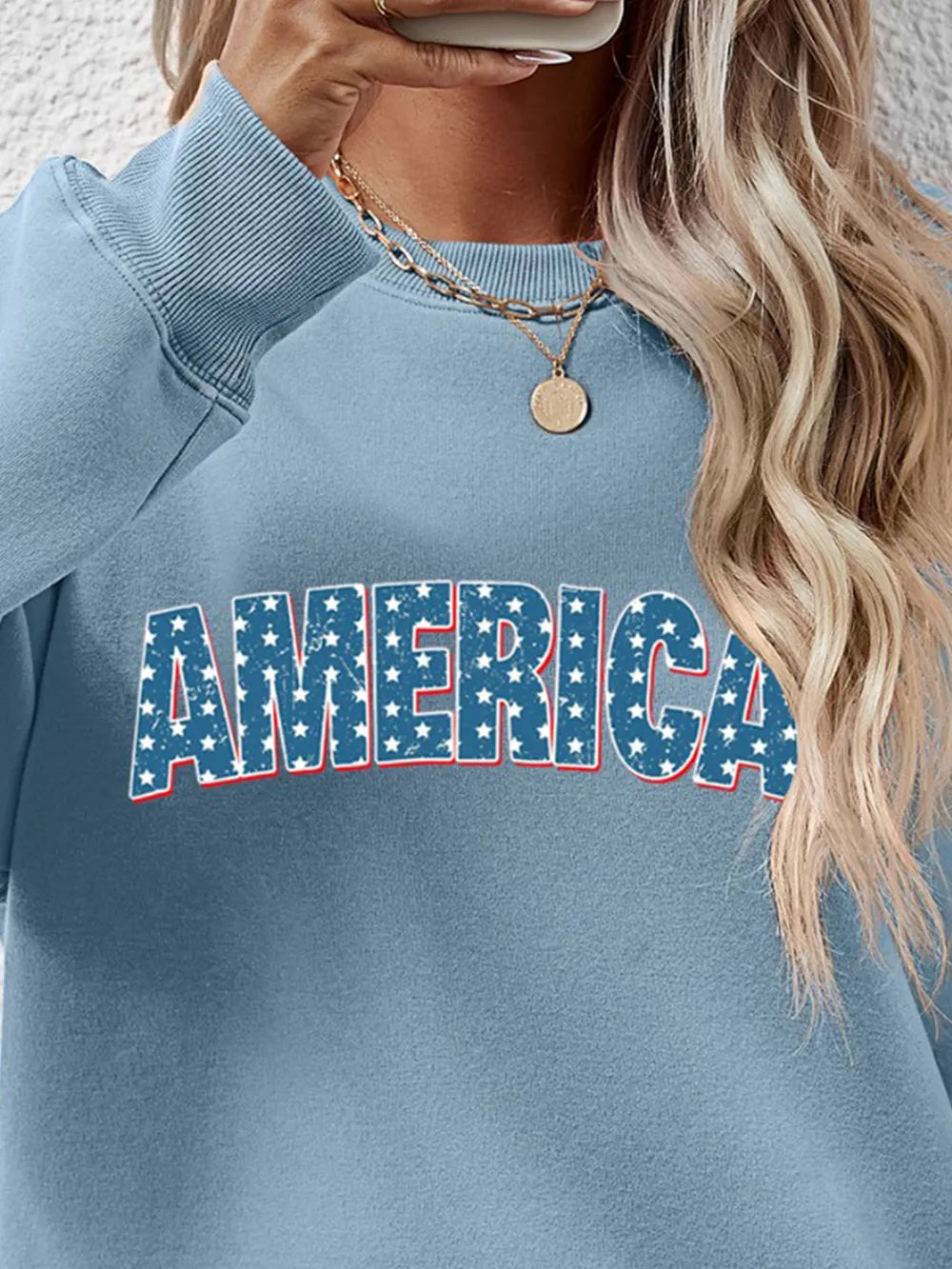 Round Neck Dropped Shoulder Sweatshirt (8)