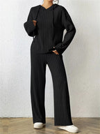 Ribbed Drawstring Hoodie Pants Set (7)