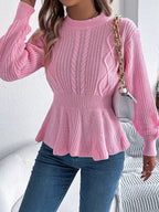 Cable Knit Peplum Sweater (3)