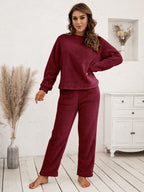 Teddy Long Sleeve Top Pants Lounge Set (17)