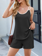 Double Spaghetti Strap Cami Shorts Set (22)