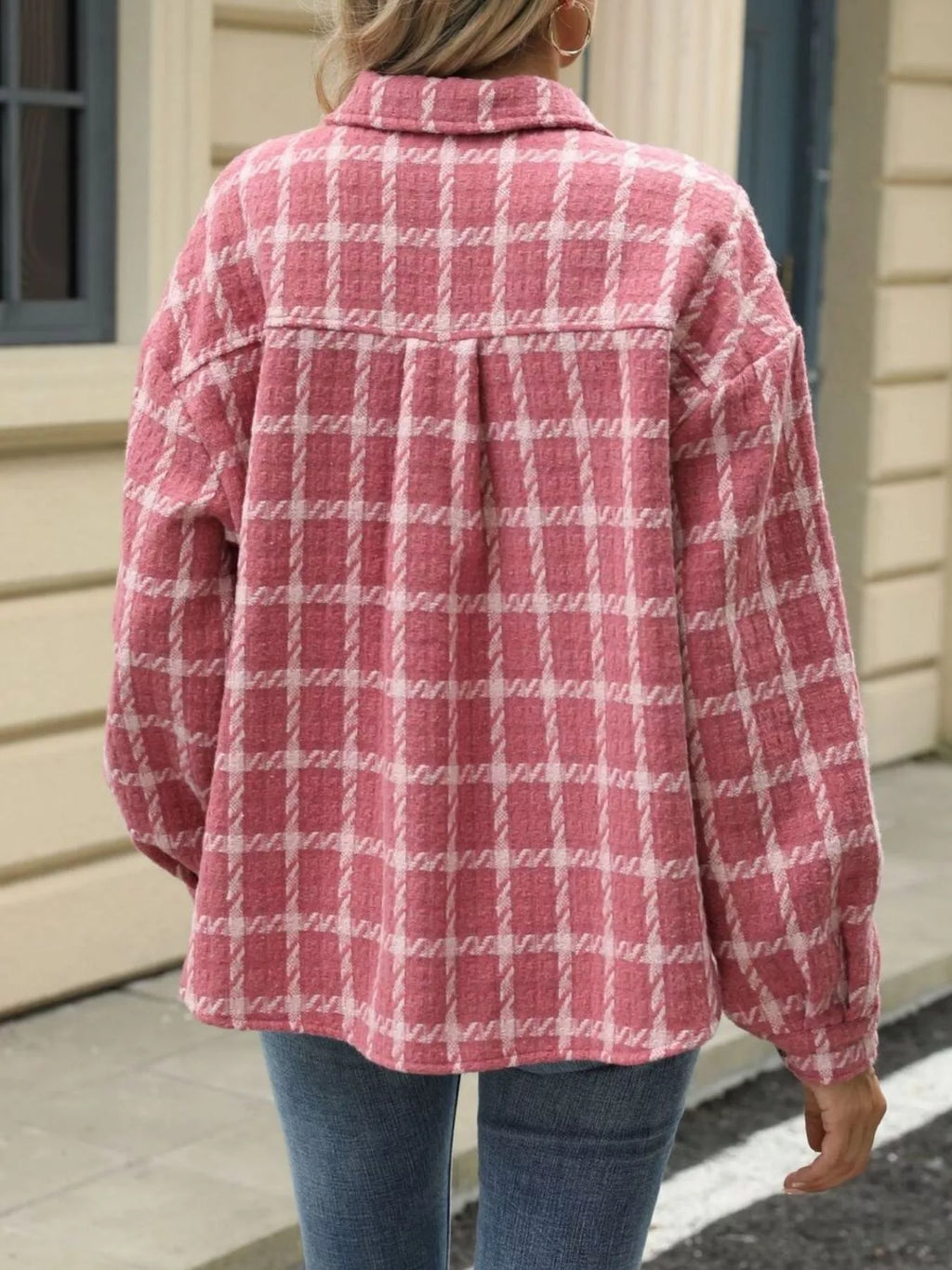 Plaid Button Up Long Sleeve Jacket (11)