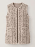 Sherpa Open Front Vest Coat (5)