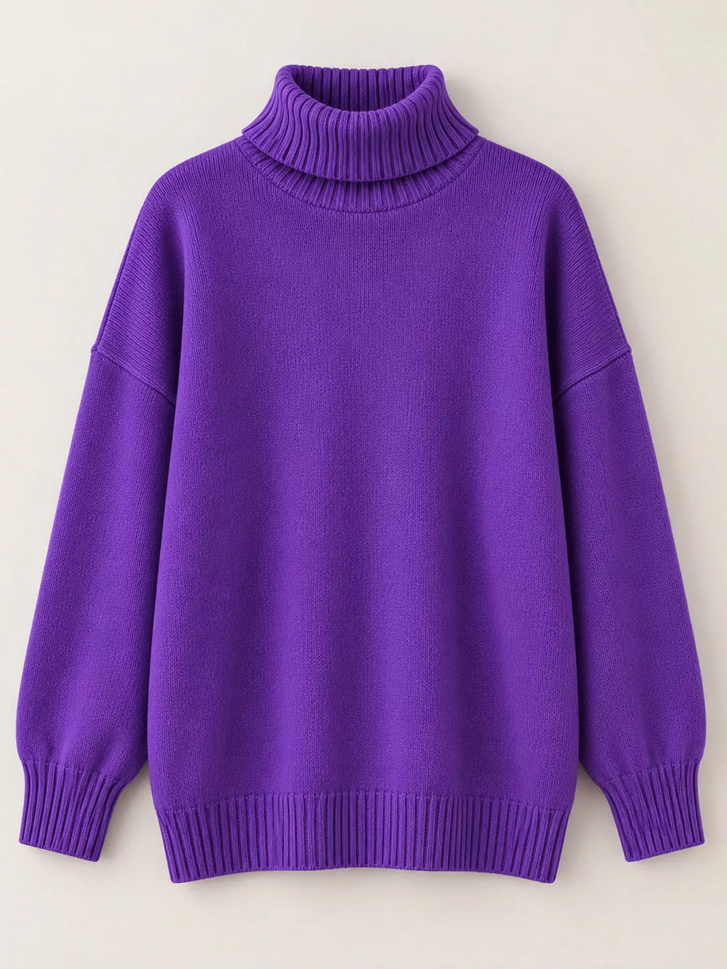 Turtleneck Dropped Shoulder Sweater (9)