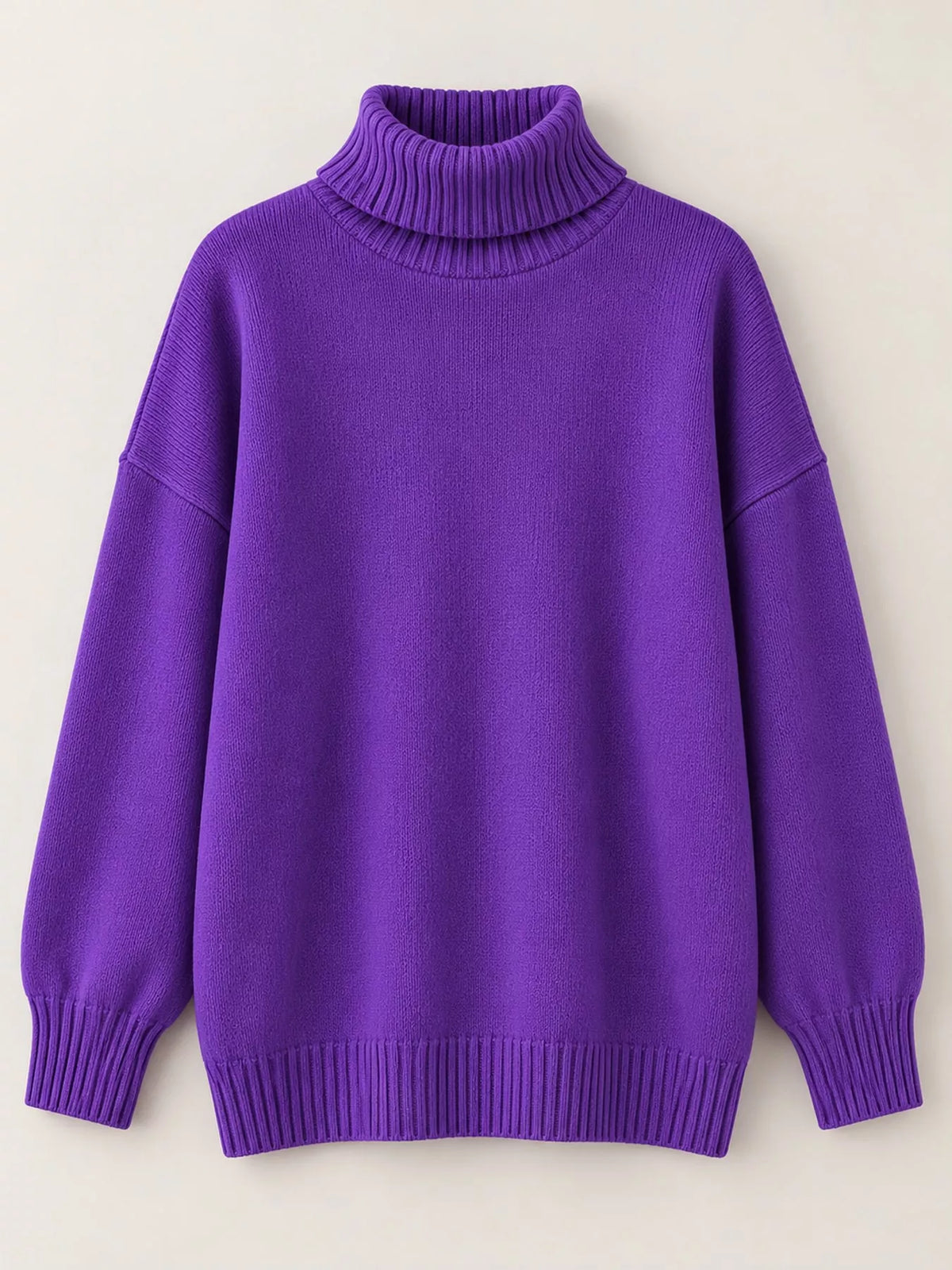 Turtleneck Dropped Shoulder Sweater (9)