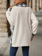 Plaid Contrast Dropped Shoulder Coat (9)