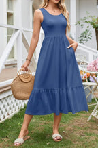 Round Neck Wide Strap Tank Dress (14)