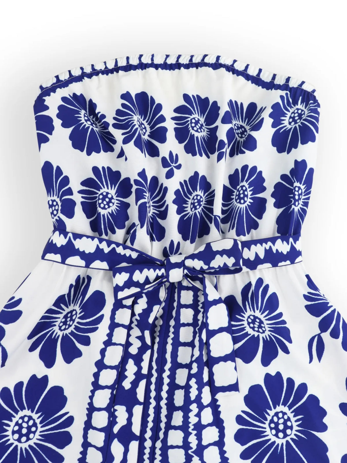 Printed Tube Tie Waist Romper (9)