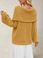 Off-shoulder Long Sleeve Sweater (4)