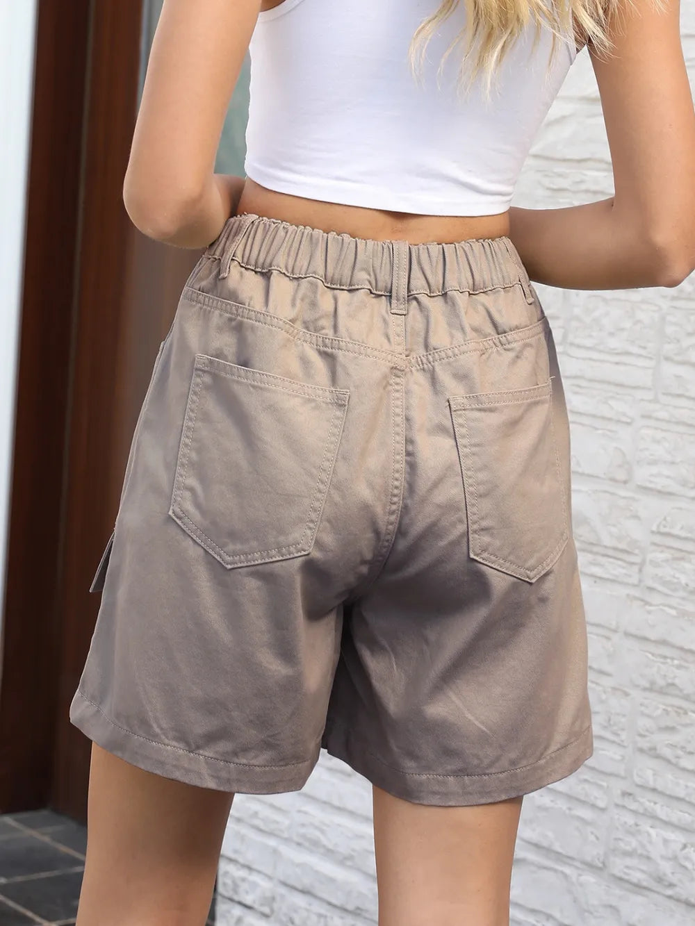 Pocketed High Waist Denim Shorts (9)
