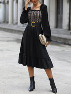 Square-neck Cinched Midi Dress photo 3