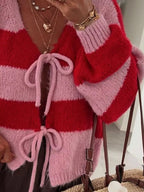 Striped Tie-front Knit Cardigan (19)