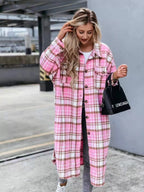 Plaid Button Up Longline Shacket (5)