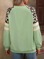 Leopard Raglan Sleeve Striped Sweatshirt (17)