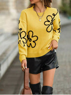 Flower Dropped Shoulder Sweater (6)