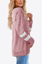 Striped Contrast Raglan Sleeve Top (11)