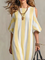 Striped Cold Shoulder Maxi Dress (10)