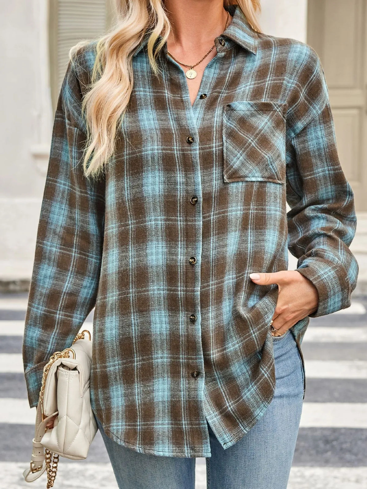 Plaid Button Up Long Sleeve Shirt (11)