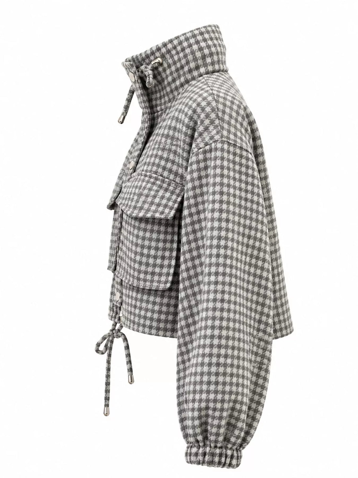 Plaid Cropped Zip-up Jacket (13)