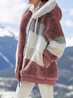 Full Size Fuzzy Zip Up Hooded Outerwear Plus (6)