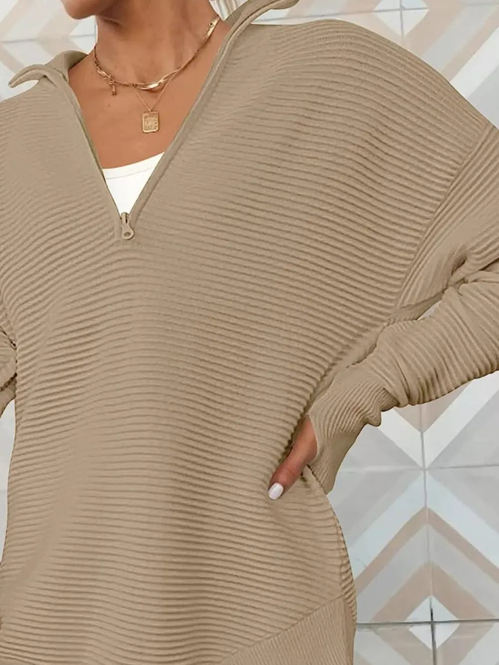 Half Zip Long Sleeve Knit Top (32)