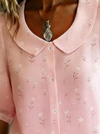 Floral Print Peter Pan Collar Shirt (8)