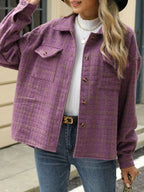 Plaid Button Up Long Sleeve Jacket (18)