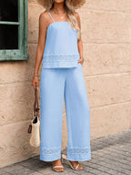 Lace Trim Cami Wide Leg Pants Set (10)