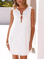 Sleeveless Tie-front Mini Dress (3)