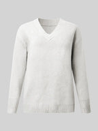 V-neck Long Sleeve Knit Top (6)