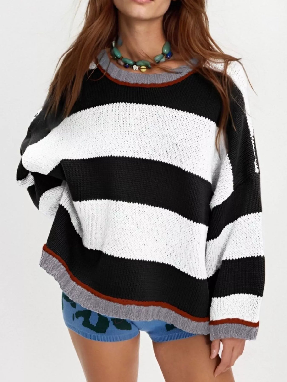 Block Round Neck Sweater (2)