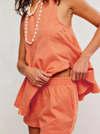 Sleeveless Top Shorts Denim Set (9)