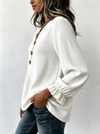 Waffle Knit Long Sleeve Top (16)