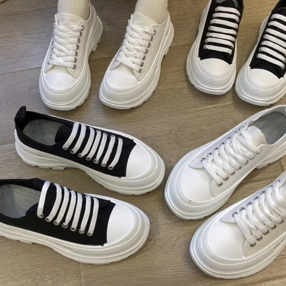 Lace Up Round Toe Platform Sneakers (2)